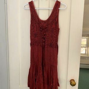 Bohemian Dark Red Sun Dress